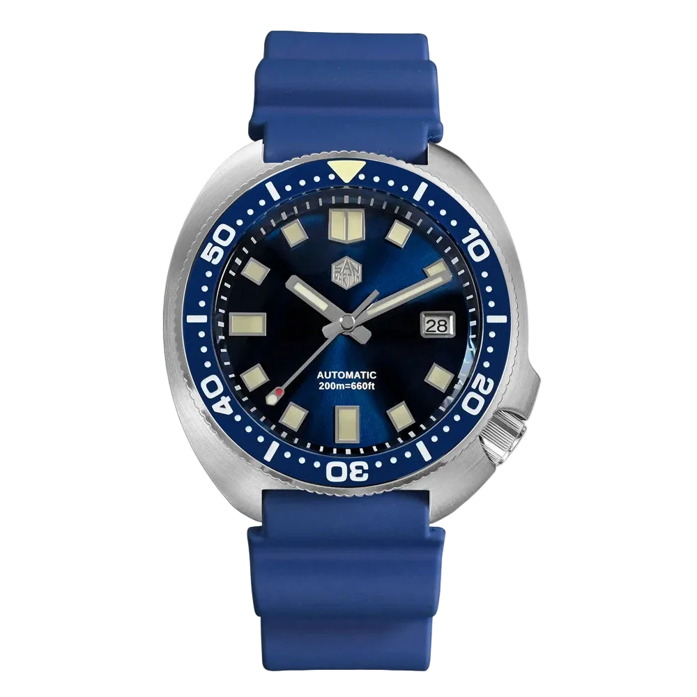 San Martin SN0047BG - Blue Dial, Blue Rubber Strap