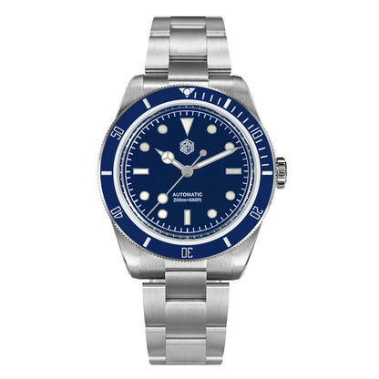 San Martin SN004 38mm Dive Watch – Blue Dial and Bezel Automatic 200m Waterproof