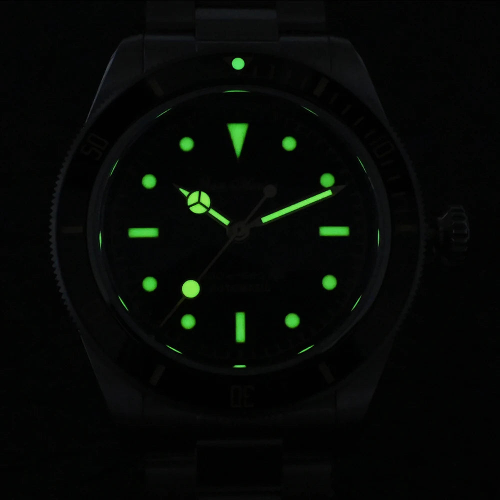 San Martin SN004 Luminous Display – Green C3 Glow in the Dark Dial and Hands