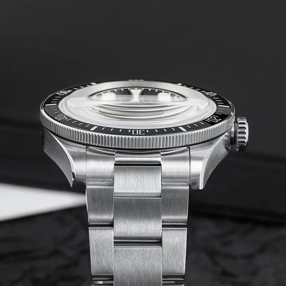 San Martin SN004 – Men’s Automatic Dive Watch – Abyss black Ceramic Bezel – 316L Steel Bracelet – Sapphire Crystal