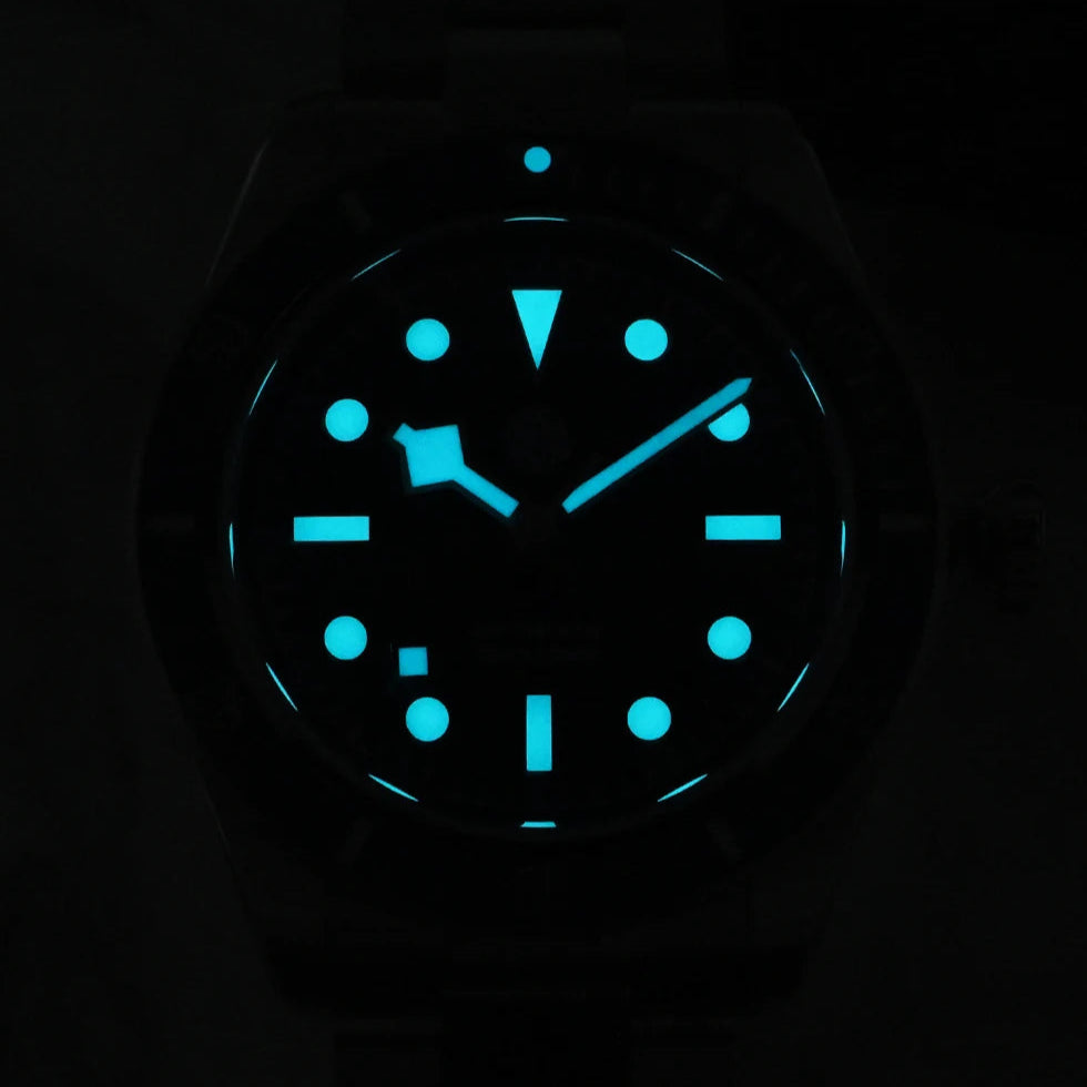 San Martin SN004 – Men’s Automatic Dive Watch – Abyss black luminous Ceramic Bezel – 316L Steel Bracelet – Sapphire Crystal