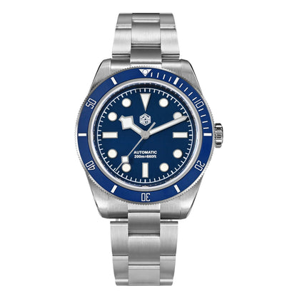San Martin SN004 – Men’s Automatic Dive Watch – Abyss blue Ceramic Bezel – 316L Steel Bracelet – Sapphire Crystal