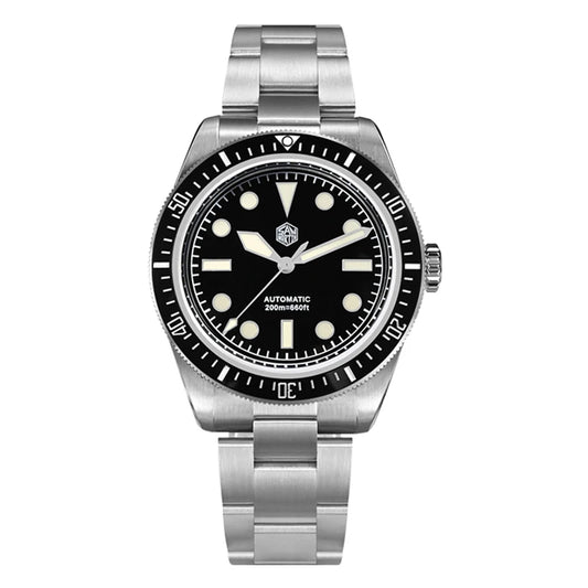 San Martin SN004 – Men’s Automatic Dive Watch – Abyss black Ceramic Bezel – 316L Steel Bracelet – Sapphire Crystal