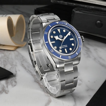 San Martin SN004 – Men’s Automatic Dive Watch – Abyss blue Ceramic Bezel – 316L Steel Bracelet – Sapphire Crystal