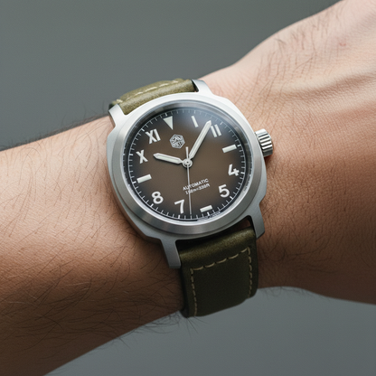 San Martin SN0065 G - Vin - brown dial wrist shot