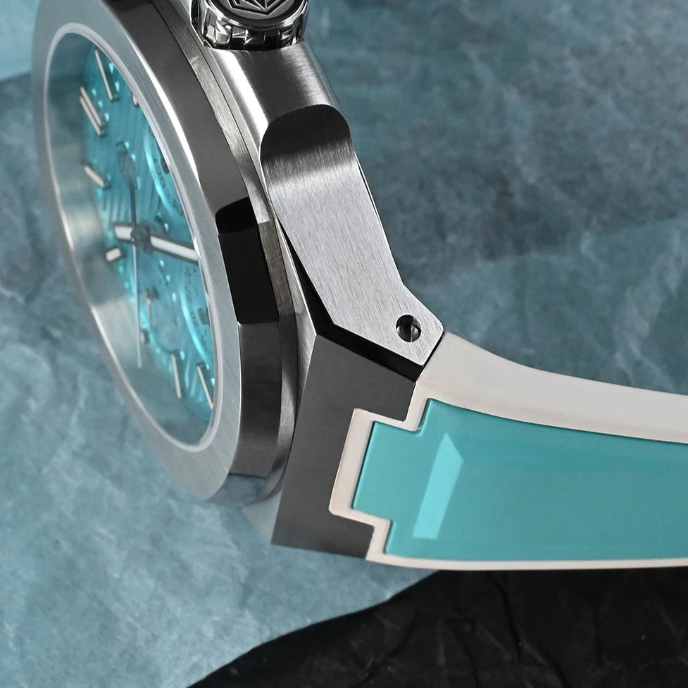 San Martin SN0075-G-C – Titanium Dive Watch Automatic – Crown with 3D Hexagonal Logo and Polished Lug Detailing