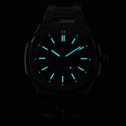 San Martin SN0075-G-C – Men’s Automatic Dive Watch – BGW-9 Blue Luminous Markers and Hands Glowing in the Dark