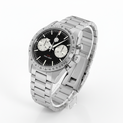 San Martin SN0103JS - Panda Chronograph Watch Racing Style Black Edition breitvacher