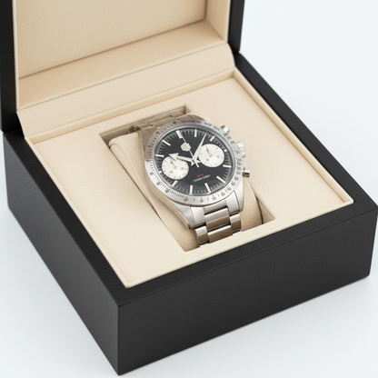 San Martin SN0103JS - Panda Chronograph Watch Racing Style Black Edition breitvacher