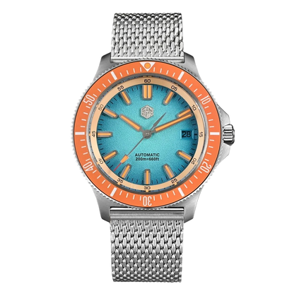 San Martin SN0118G - Automatic Dive Watch - orange blue dial
