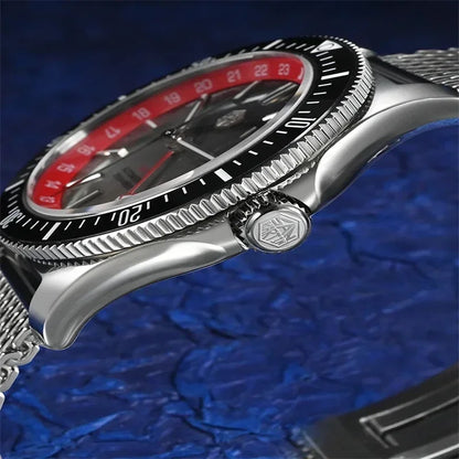 San Martin SN0119 Case Side Profile Showing Crown Engraved Hexagon Logo