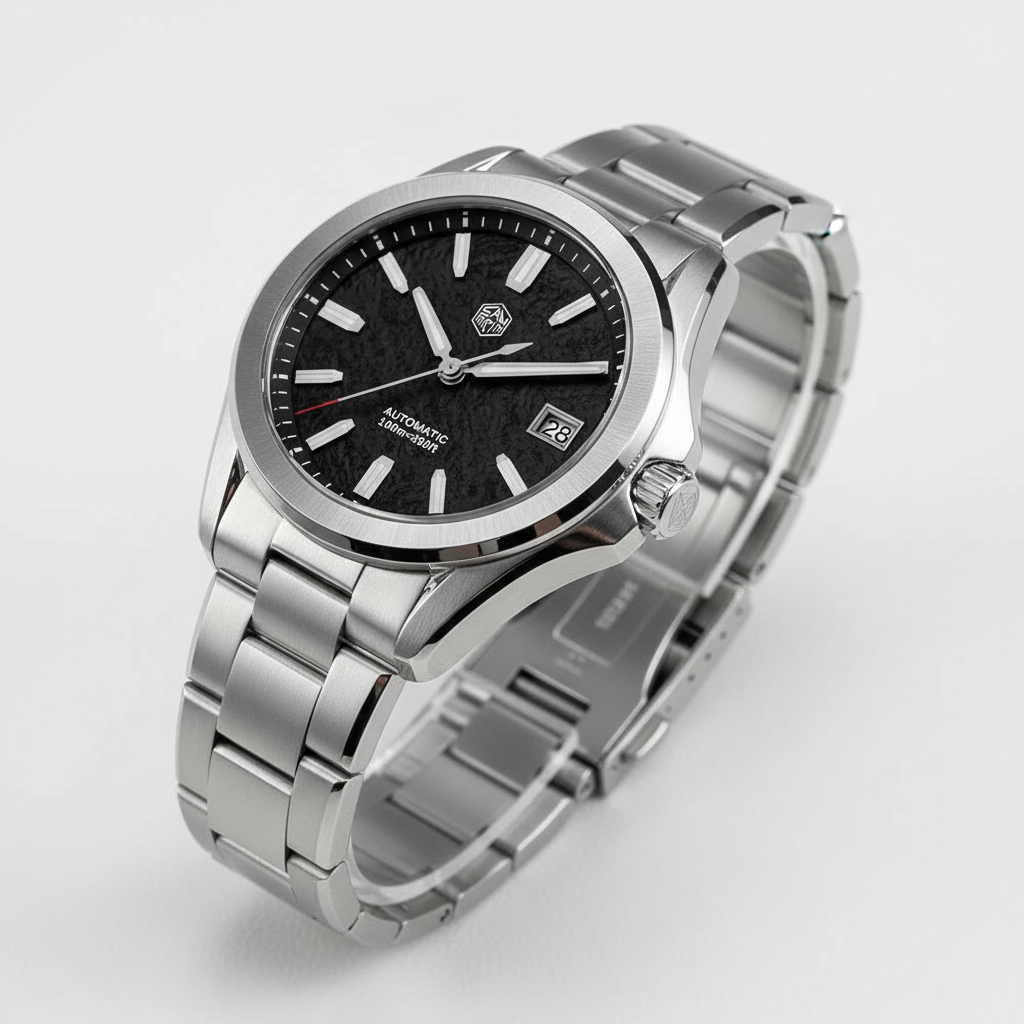 San Martin SN0129C - Spor - black dial, Three quater view