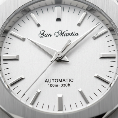 San Martin SN013-G - Oak - steel bracelet, black background