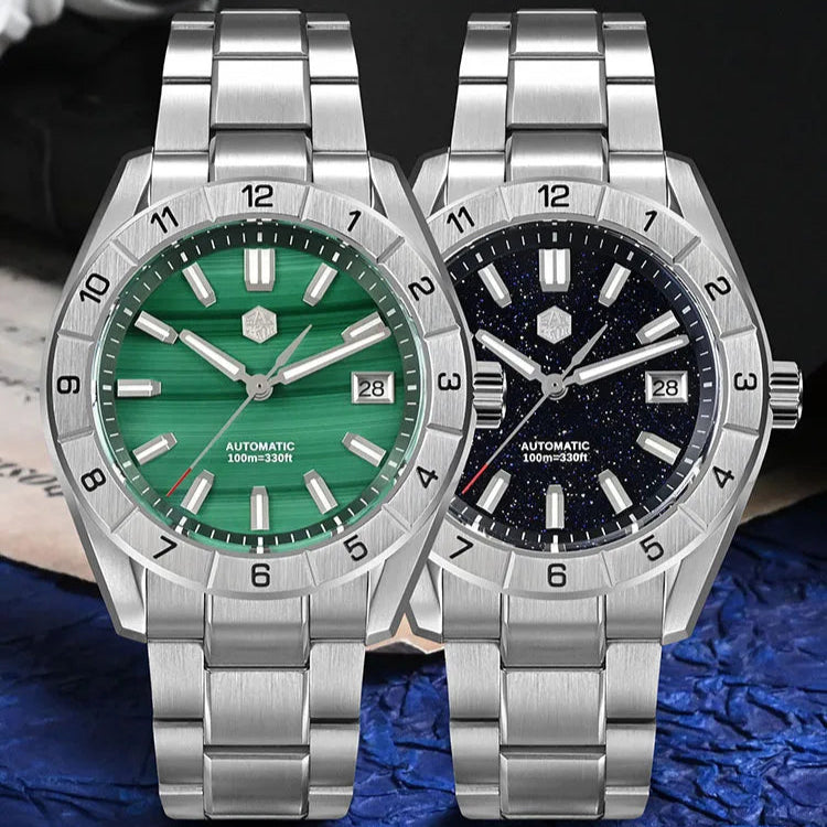 San Martin SN0130 Automatic Watch Sapphire Crystal – Green and Blue Dials