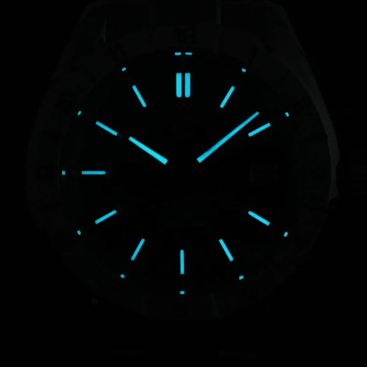Luminous hands and markers of San Martin sapphire automatic watch
