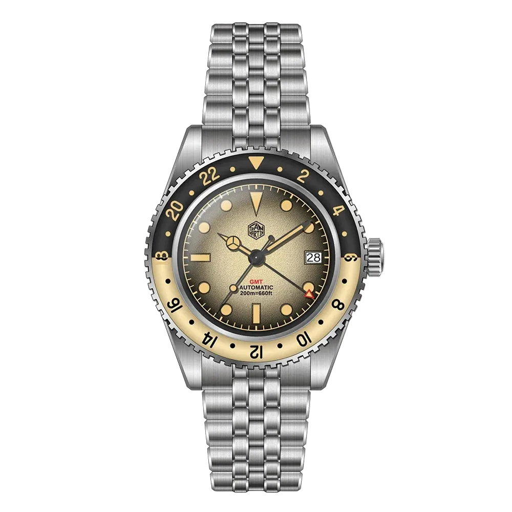 San Martin SN0134 - GMT Automatic Watch with Sapphire Bezel