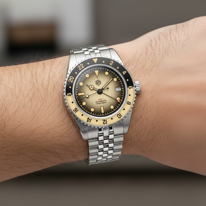 San Martin SN0134 - GMT Automatic Watch with Sapphire Bezel breitvacher