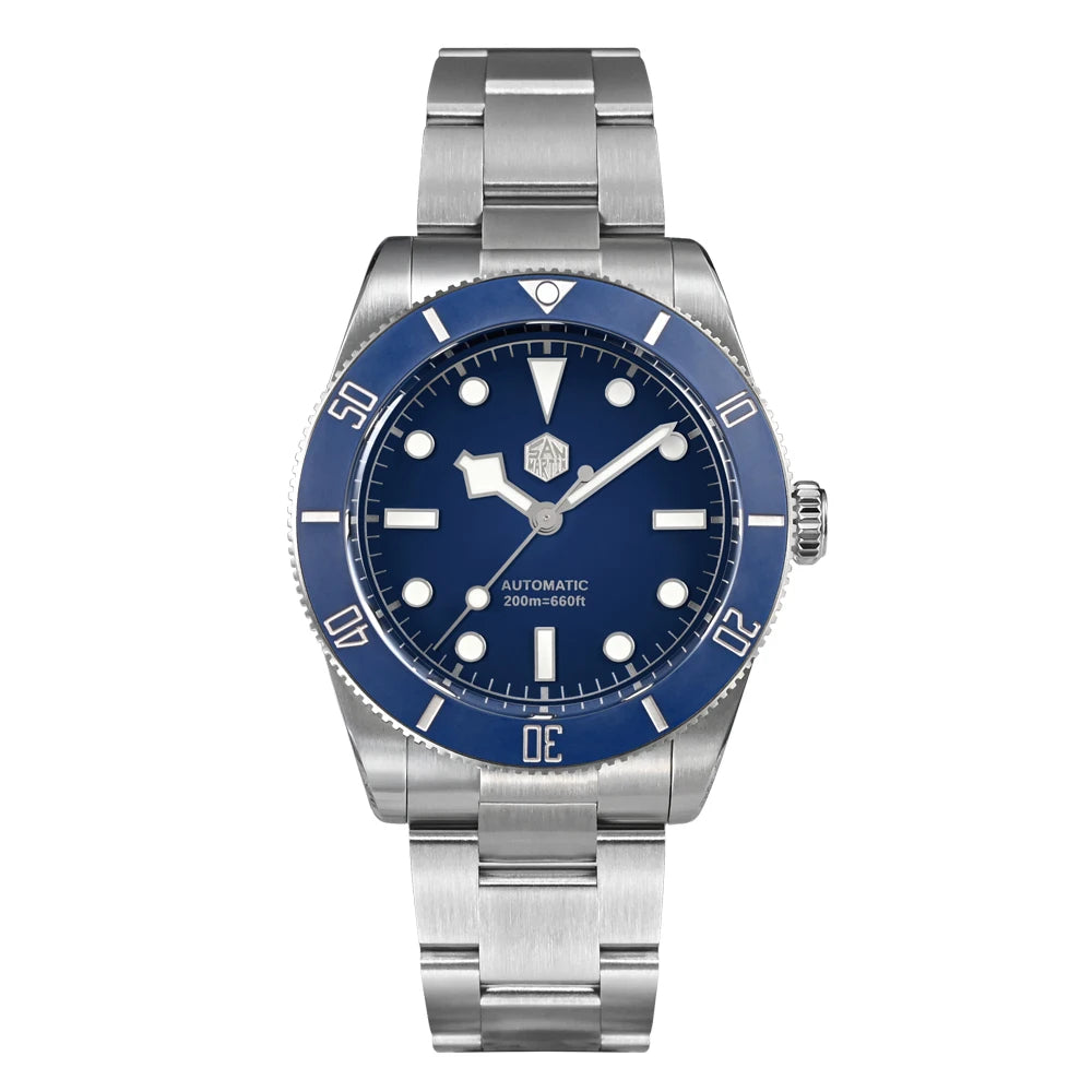 San Martin SN0138 Blue Dial Variant – 37mm Automatic Diver Watch with Sapphire Crystal and 200m water resistance