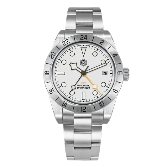 San Martin GMT watch white dial 39mm NH34 automatic mechanical men’s watch 100M waterproof