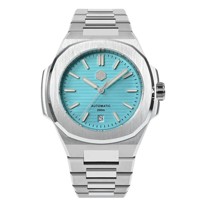 San Martin SN0075-G - Atr - light blue dial, gears