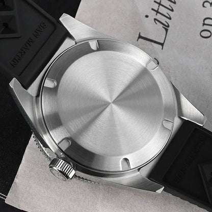 San Martin watches 62MAS Diver stainless steel screw-down caseback brushed finish automatic mechanical watch