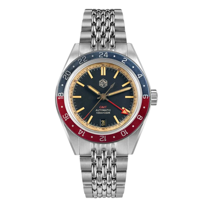 San Martin SN0116 - Horiz - Root Beer watch on wrist