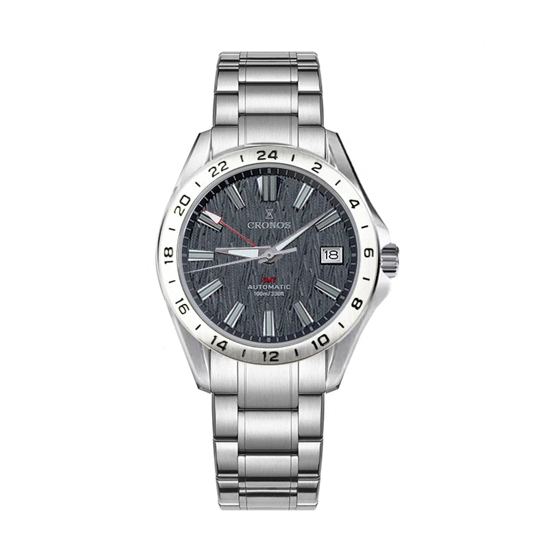 Cronos L6029 V2 – Men’s cronos gmt automatic watch with Textured Dial breitvacher