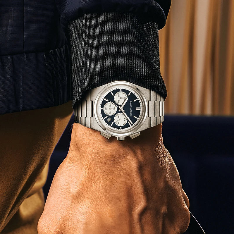 Daniel Gorman DG9004 - Me - blue dial, wrist, jacket