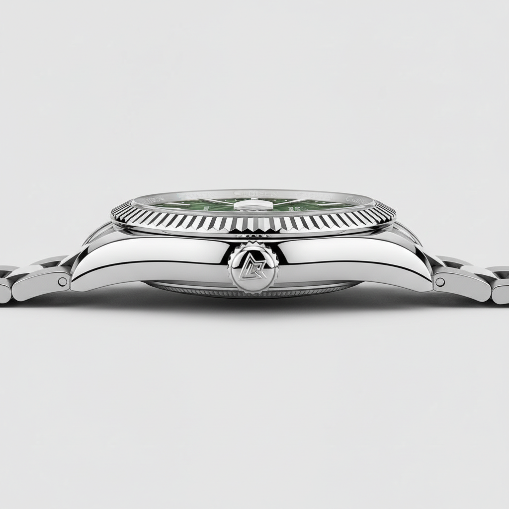 CADISEN C8198M - Men's Au - side crown fluted bezel