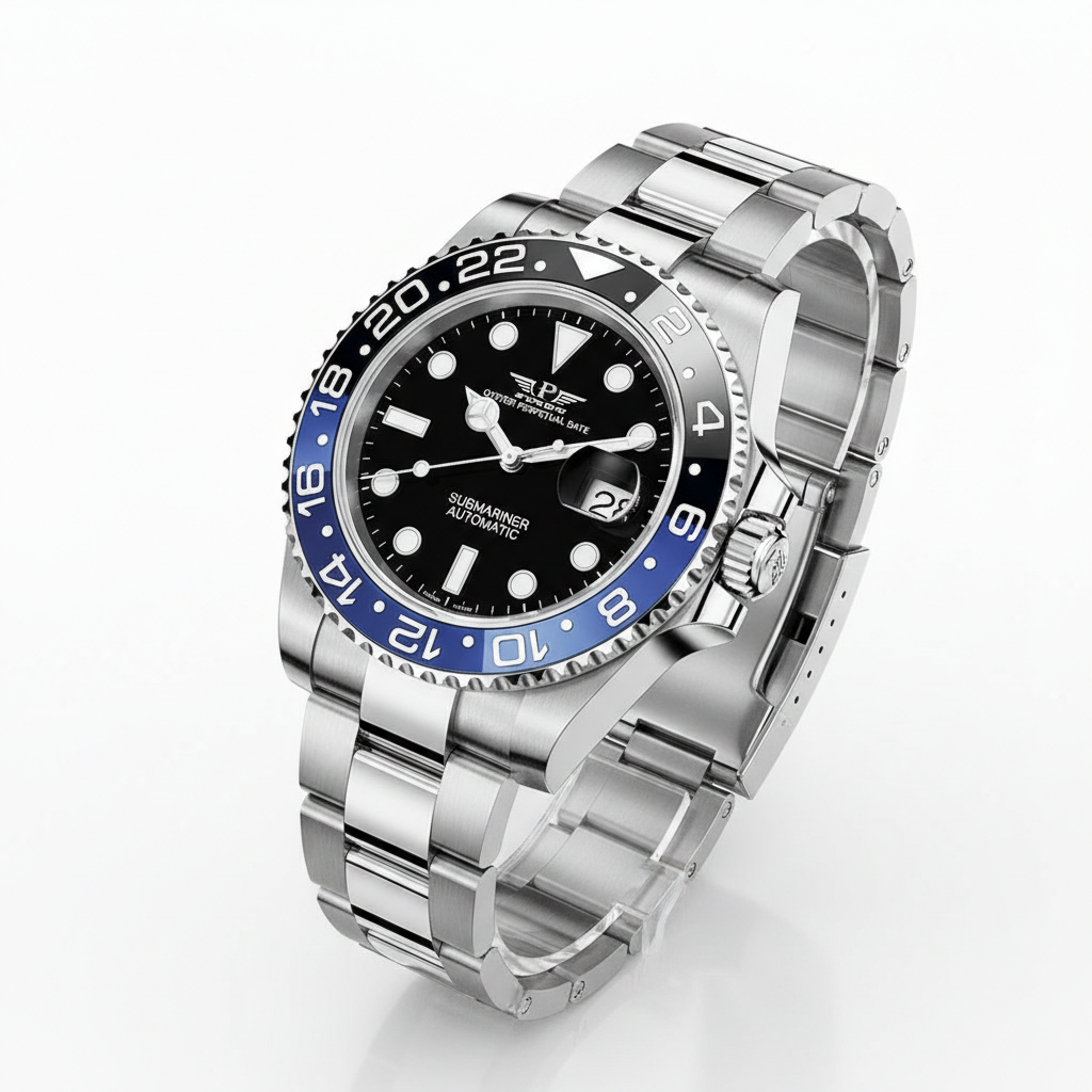 Pindu PD6519 - Automatic - angled, blue bezel