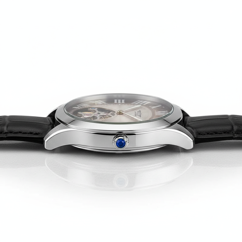 Pindu P6516 - Flying Tour - watch side, polished case