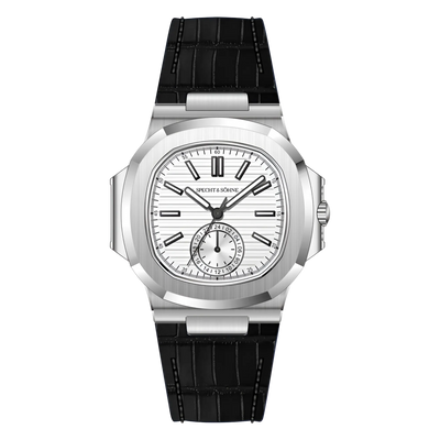 Specht & Söhne SP-5980 - - white dial, black strap