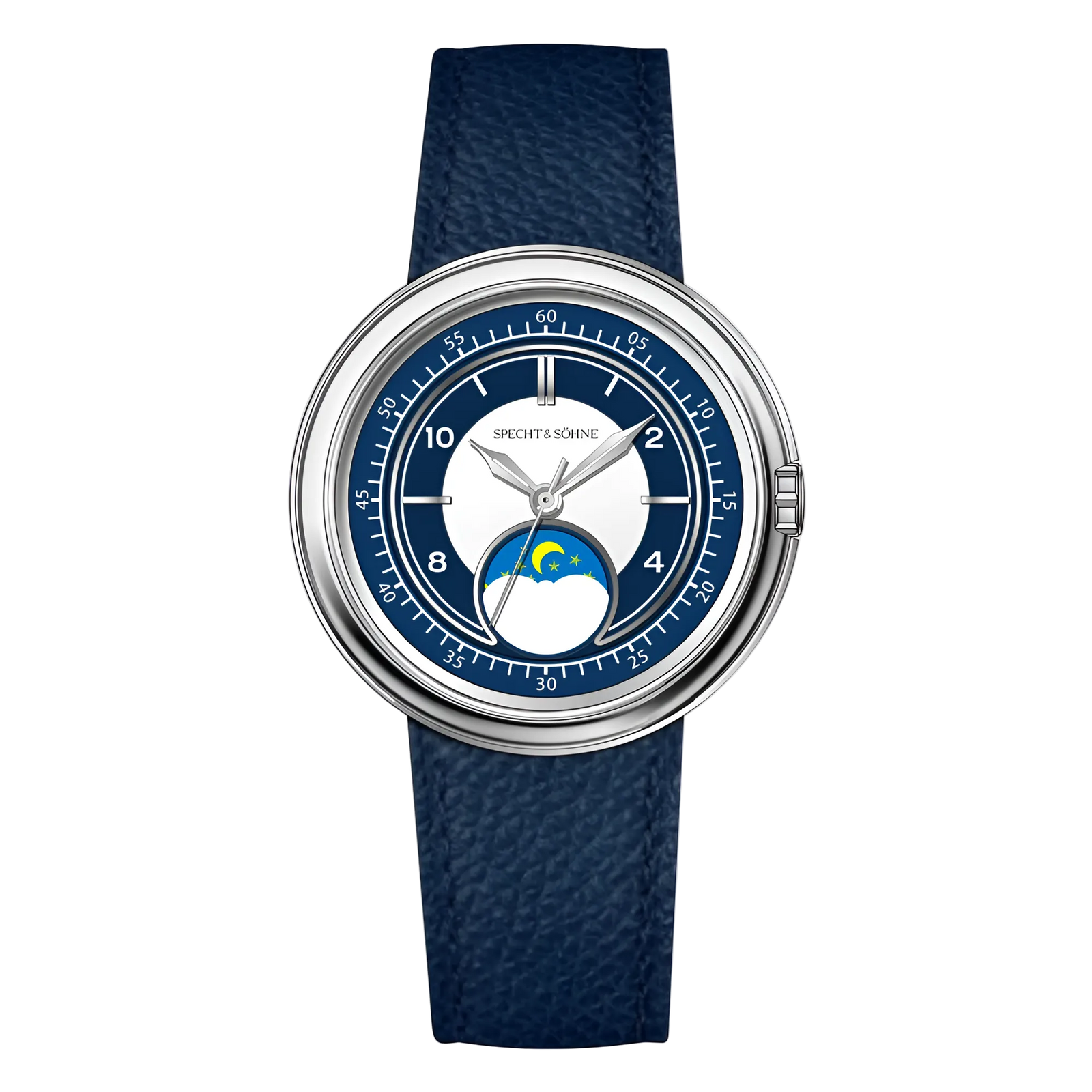 Specht & Söhne SP-UFO - Men's Quartz Watch Moon Phase Blue Edition
