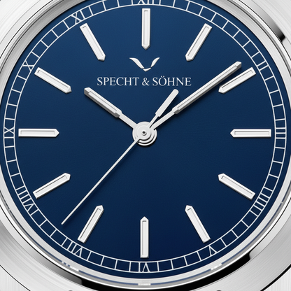 Specht & Söhne OMG - Quar - blue dial close-up