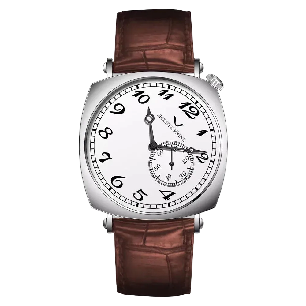 Specht & Söhne SP-1921 - - white dial, brown strap