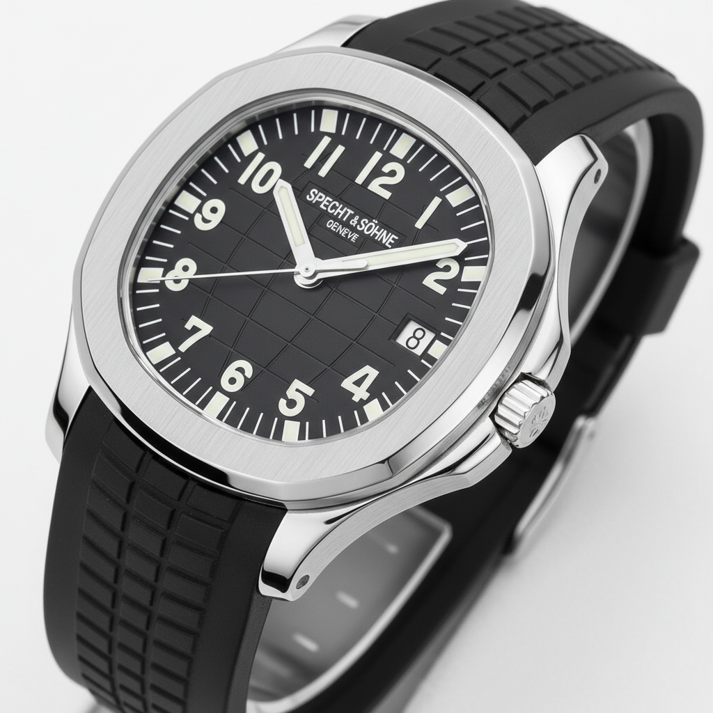 Specht & Söhne SP0008 - A - black dial, angled view