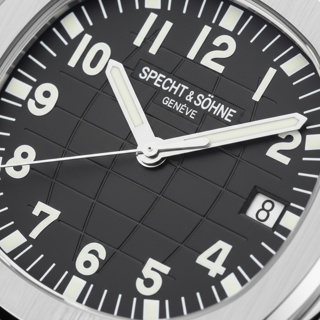 Specht & Söhne SP0008 - A - black dial, close up