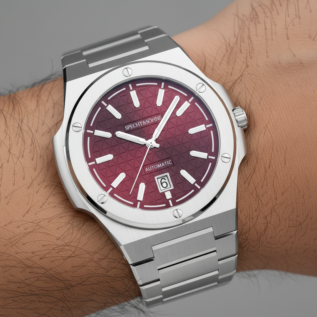 Specht & Söhne SP0022 - Men's Automatic Watch with Red Dial breitvacher
