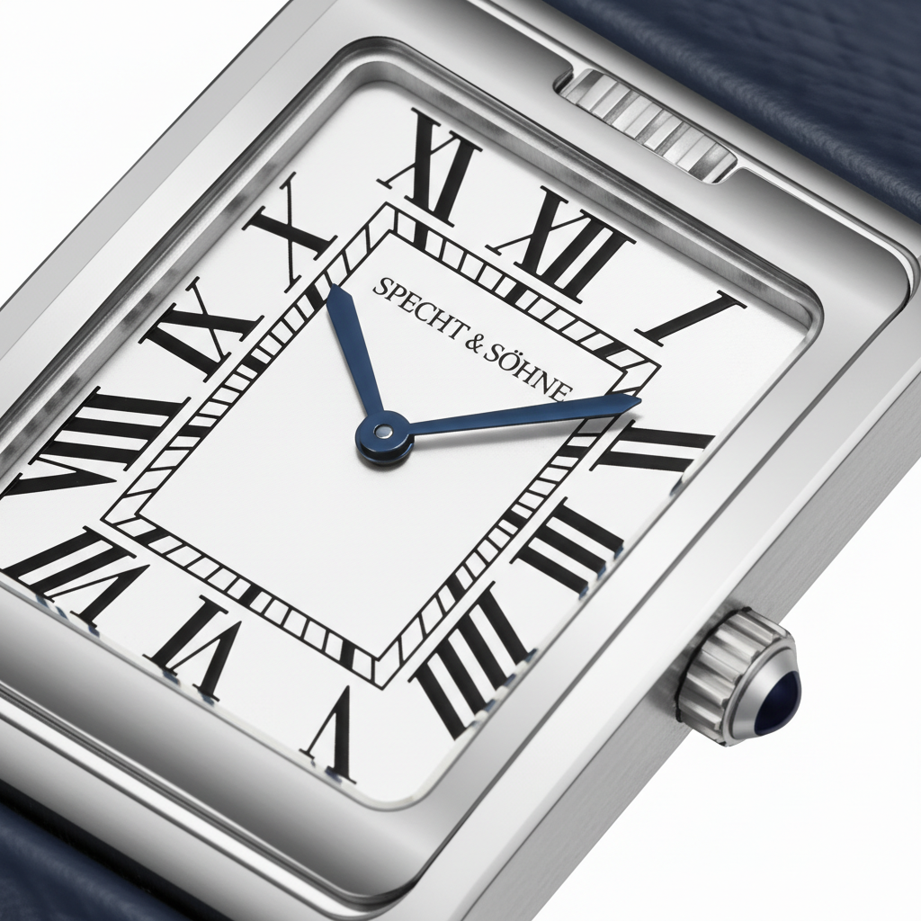 Specht & Söhne SP-TANK - - white dial, Roman indices