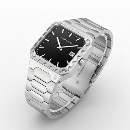 Specht & Söhne Square-222 - Men’ - silver watch angled
