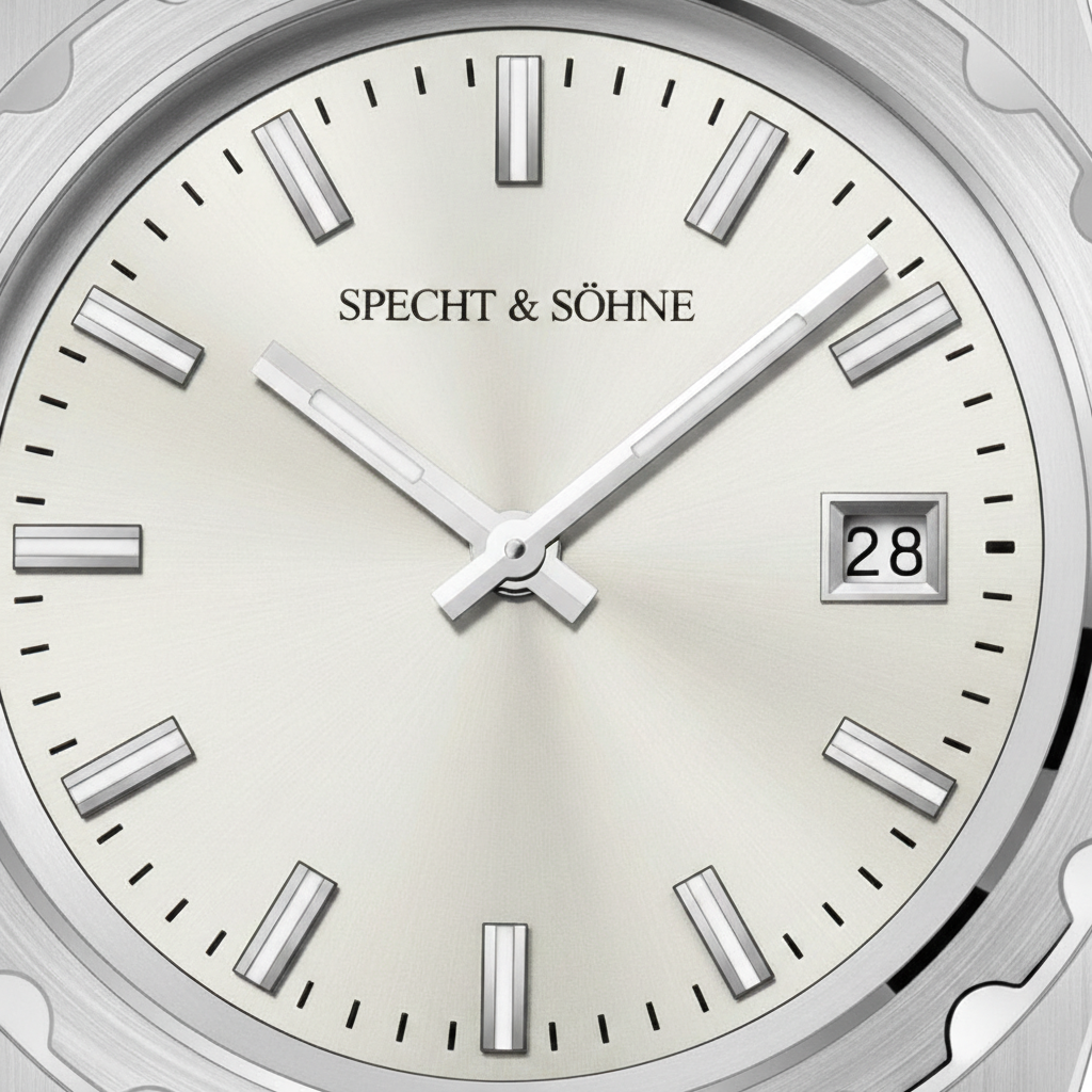 Specht & Söhne VC222 - Close-up dial, date window