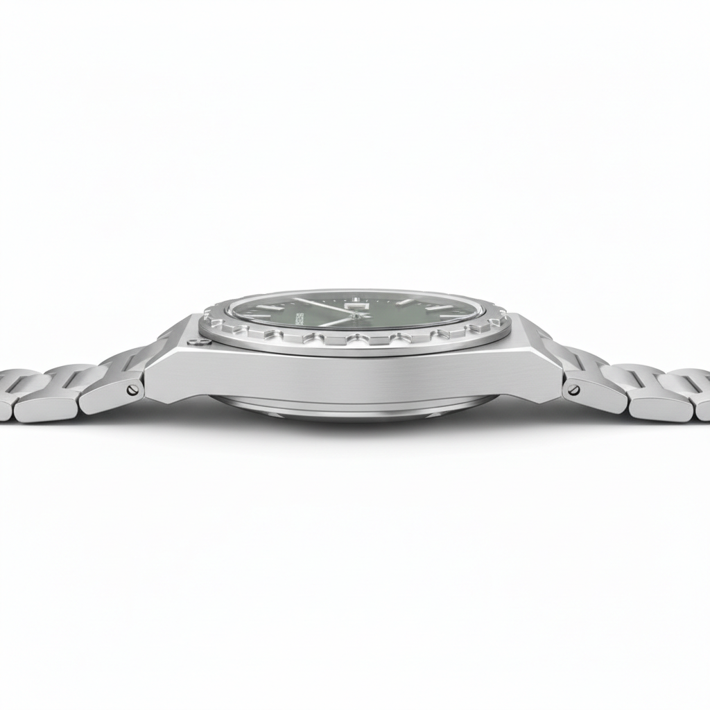 Specht & Söhne VC222 - Qu - Side profile, slim case, metallic bracelet