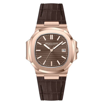Specht&Sohne SP0010 - Mec - Front view, brown dial, brown strap