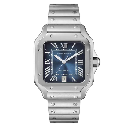 Specht & Sohne SP0011 - blue sunburst dial with Roman numerals