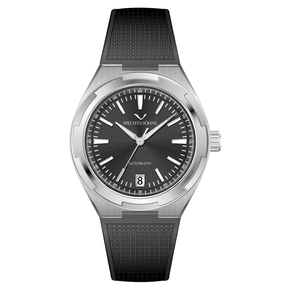 Specht & Sohne SP0024 - M - Black rubber strap, front