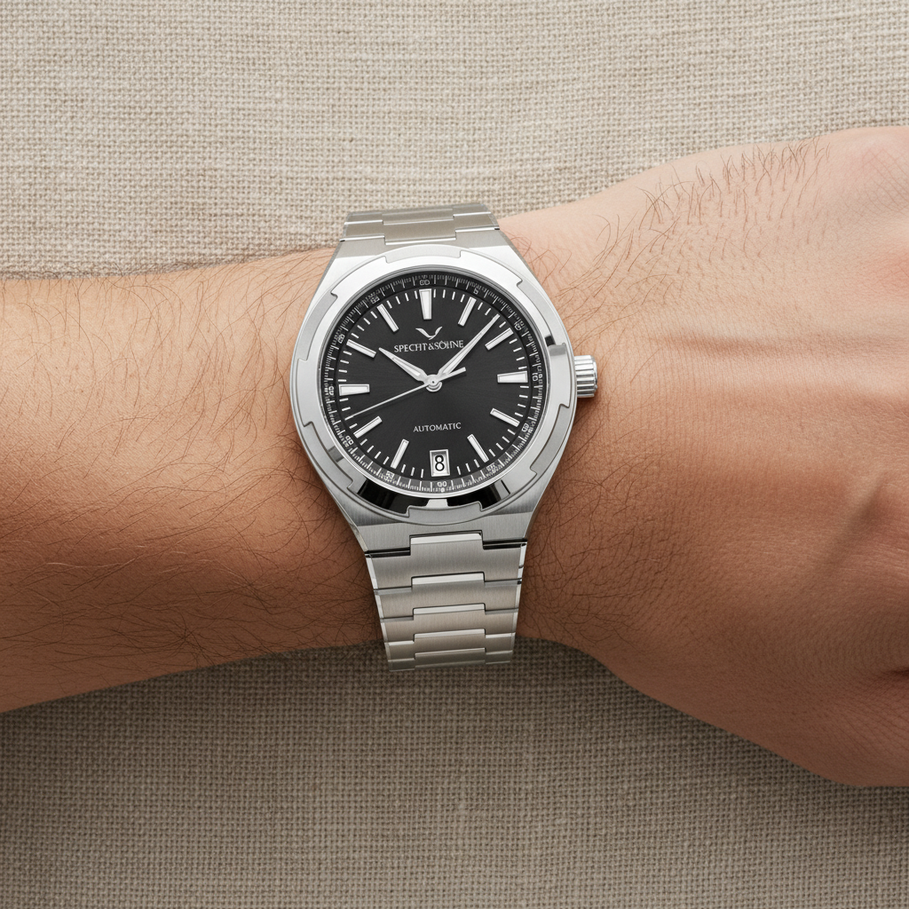 Specht & Sohne SP0024 - M - On-wrist shot, steel bracelet