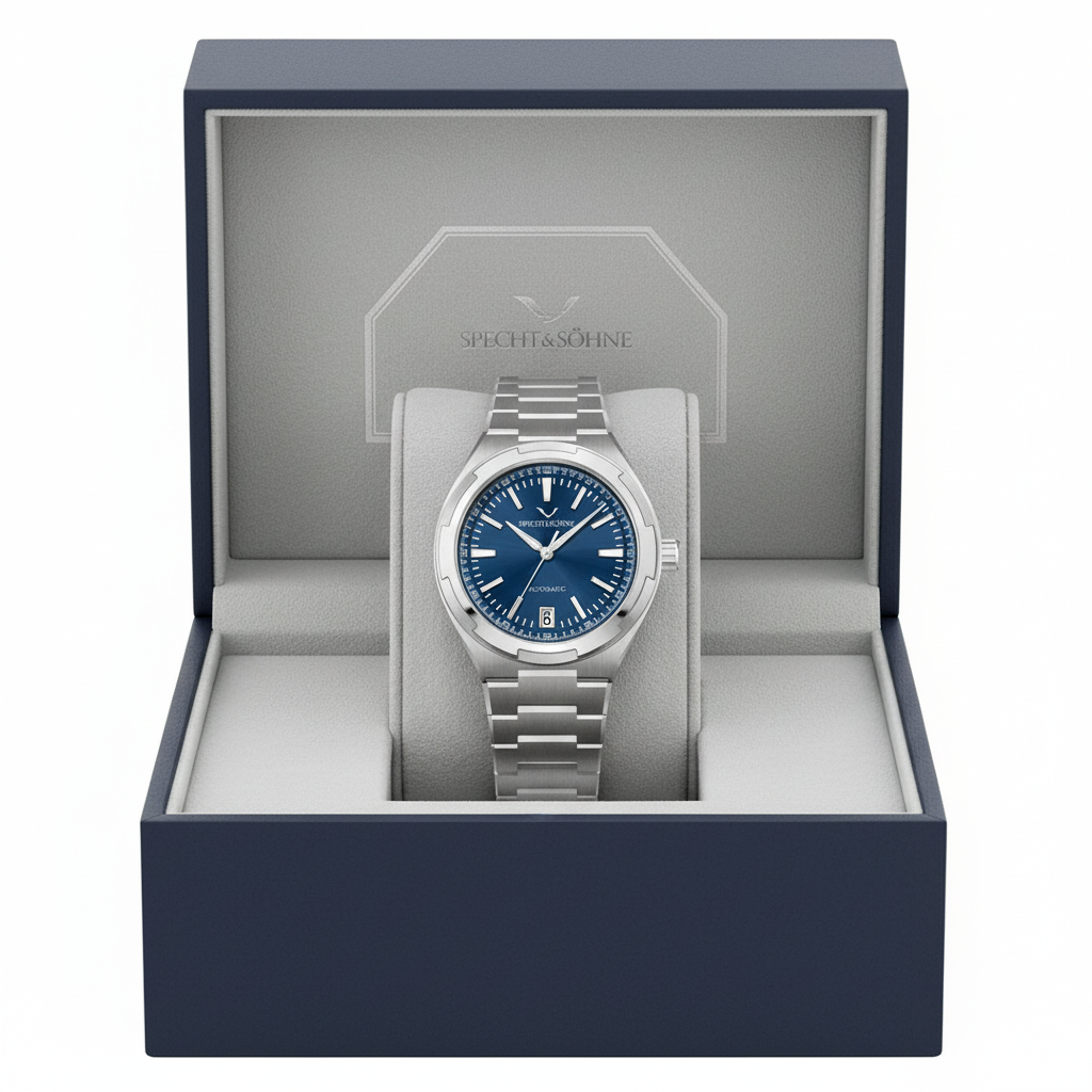 Specht & Sohne SP0024 - M - full watch, blue dial, packaging