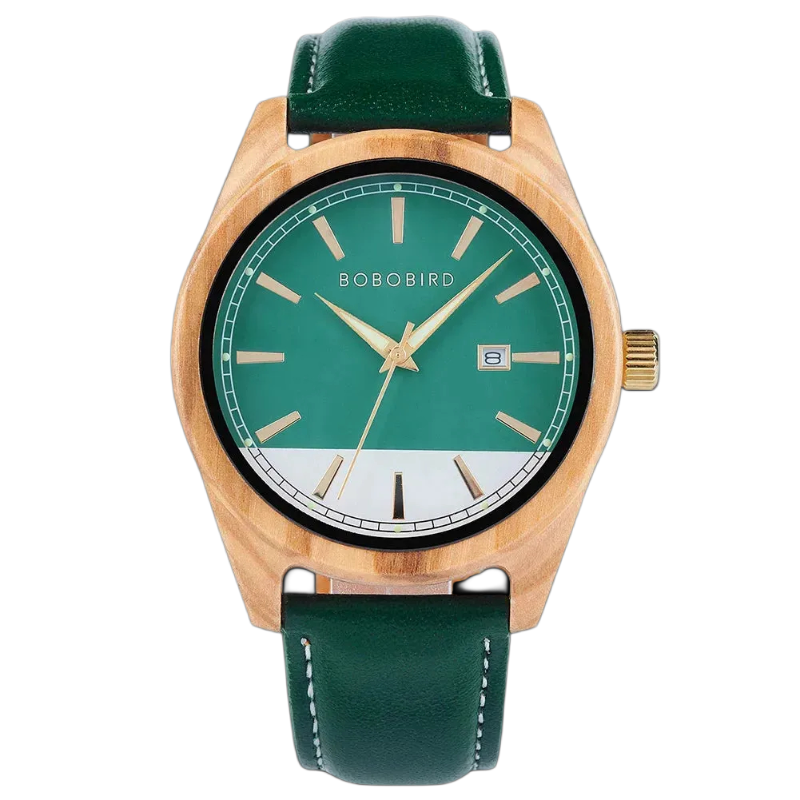 BOBO BIRD - Quartz Watch with Wooden Case & Leather Strap breitvacher