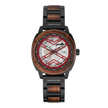 BOBO BIRD GT104/T106 - Au - black, wood, red dial