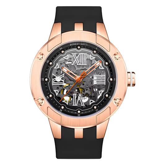 BONEST GATTI BG7701 Men's Automatic Skeleton  Watch - Black edition